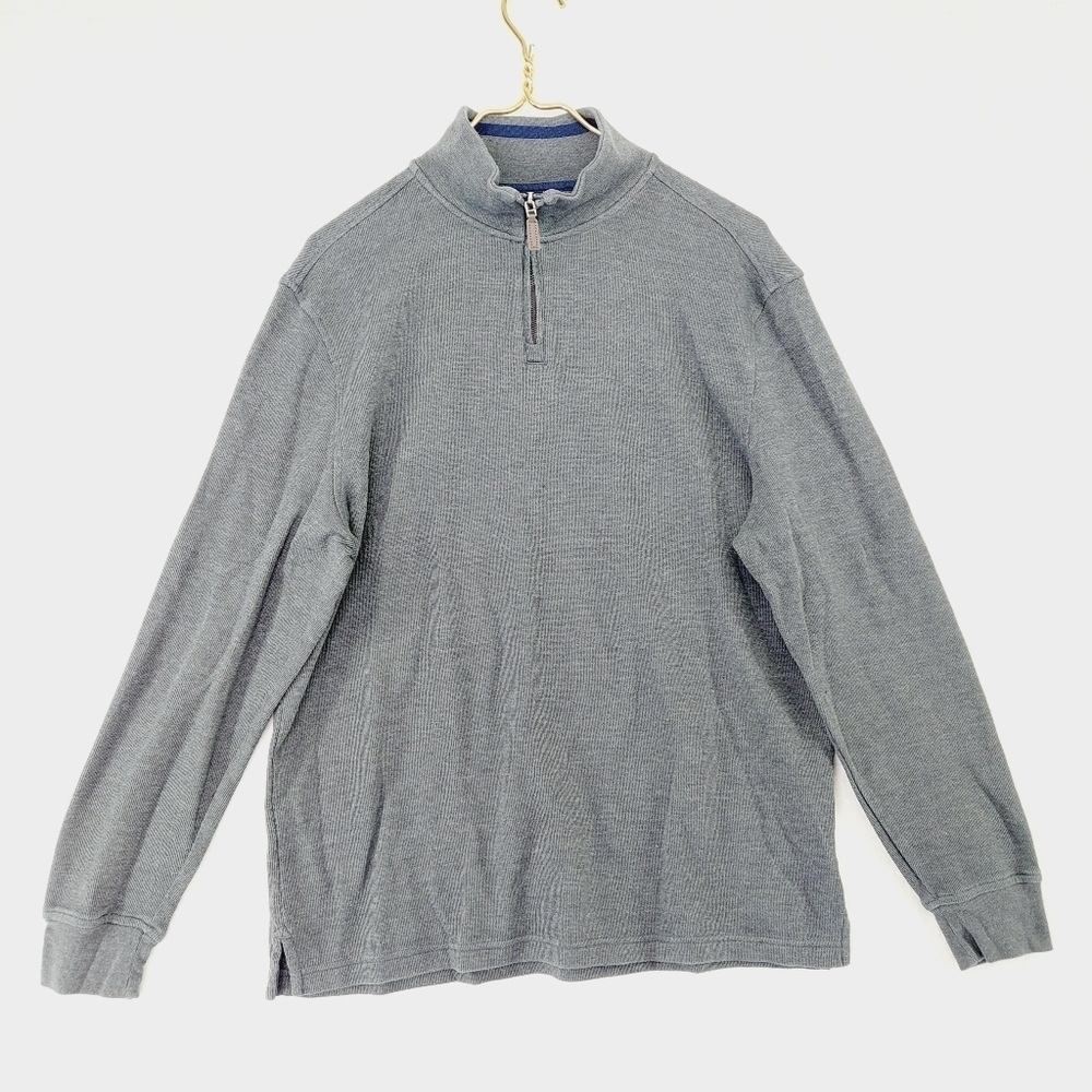 Club Room Men's Gray Sweater Wing Small Quarter-Zip Pullover P2236